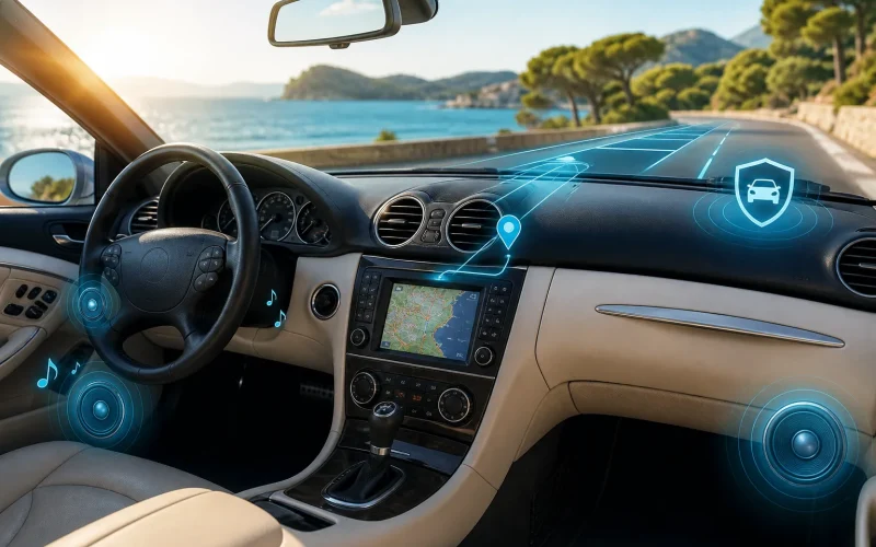 Technologies embarquées sur les CLK 209 : audio, navigation et sécurité à bord